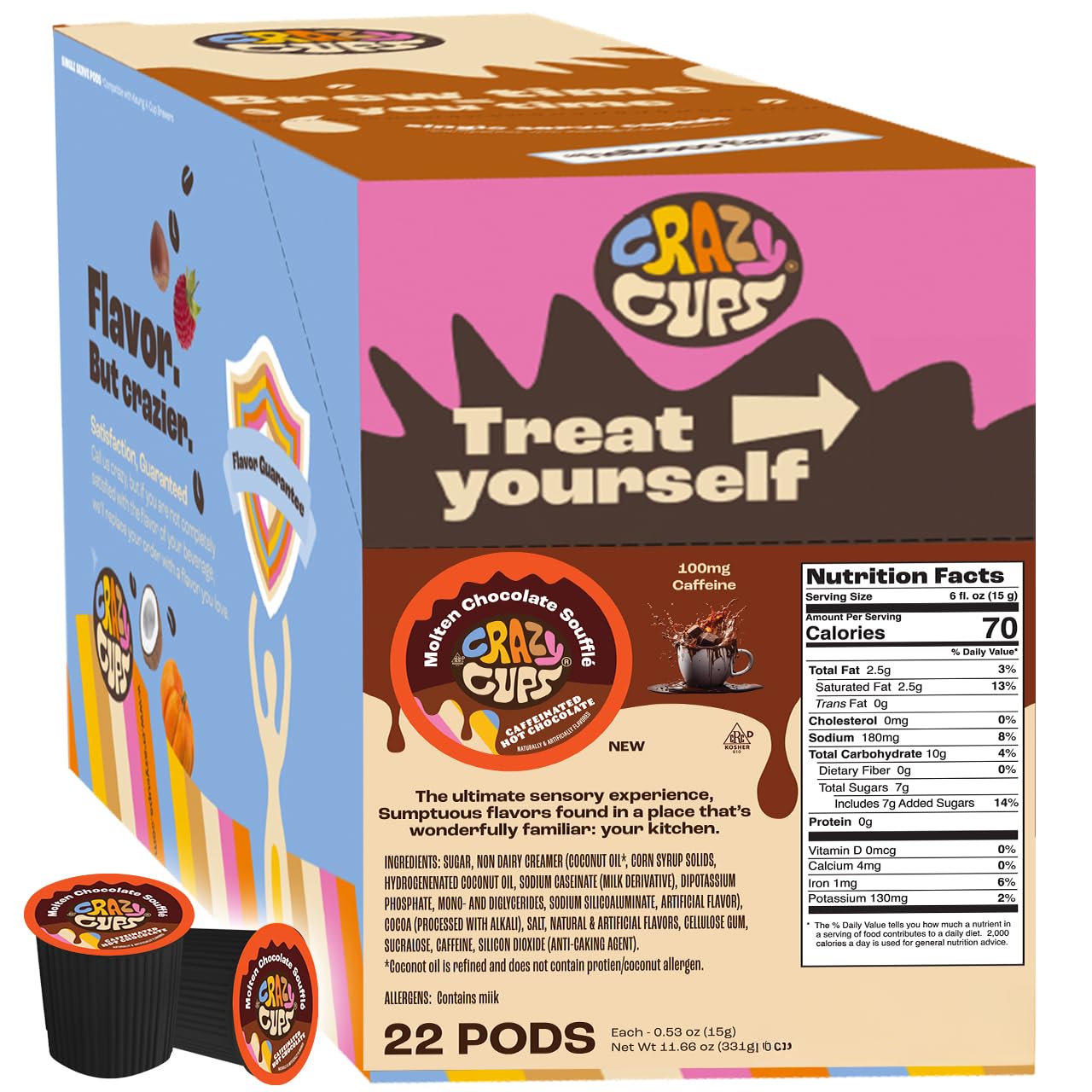 Amazon.com : Crazy Cups Caffeinated Hot Chocolate, Molten
